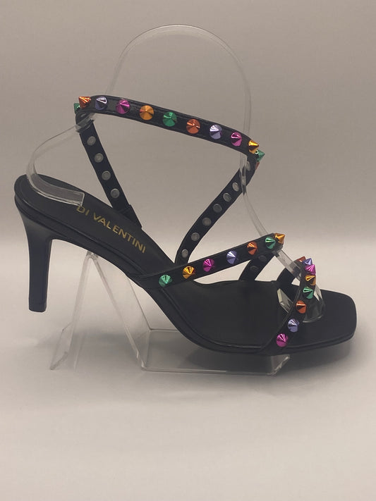 Brazilian sandals with metallic colorful gemstone